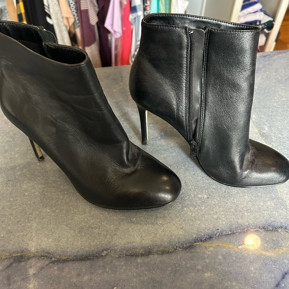 Ava & Aiden Black Heeled Boots with Stiletto